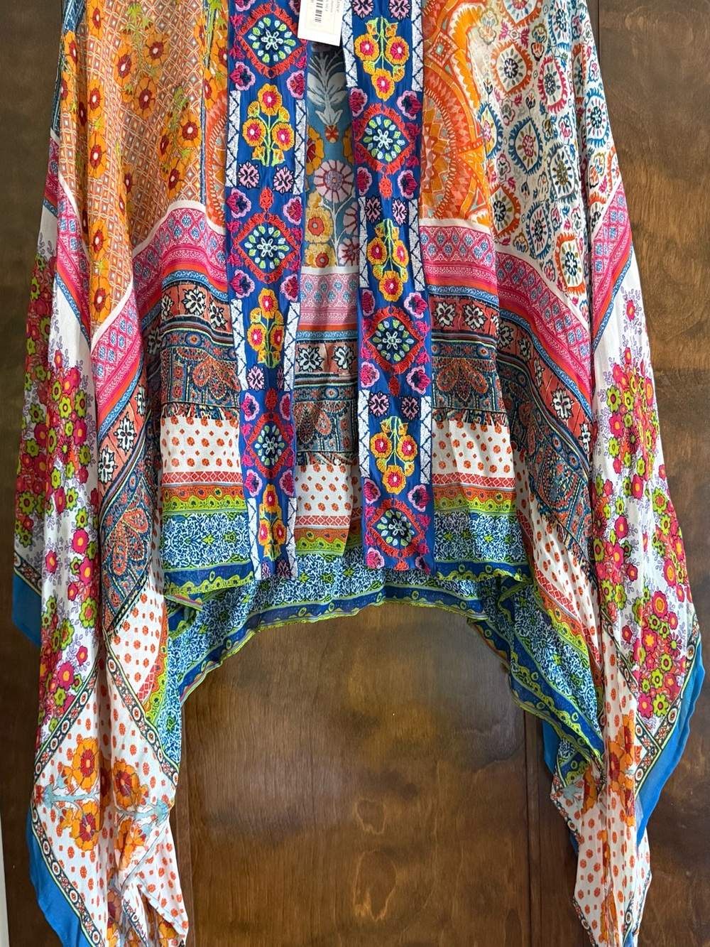 Sundance Blue Embroidered Floral Attica Kimono